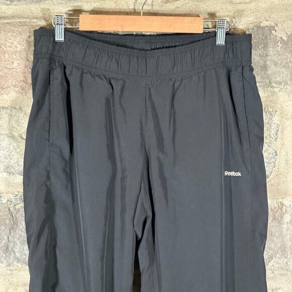 Reebok Trak Pants Woman's Large Black Purple Lined Athletic Workout Running - Picture 2 of 14
